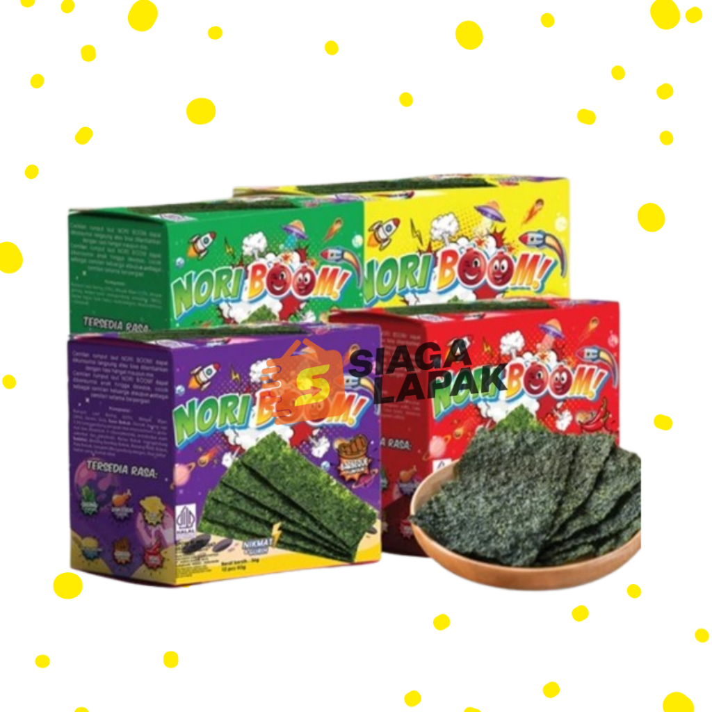 

NoriBoom 1 BOX ISI 12 Sachet Rumput Laut All Varian [BELI BANYAK LEBIH MURAH]