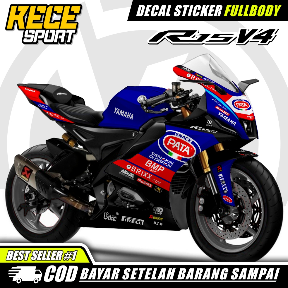 Decal R15 V4 Sticker Striping Fullbody TERBARU Decal Yamaha R15 V4 Full Dashboard, Sticker Decal R15