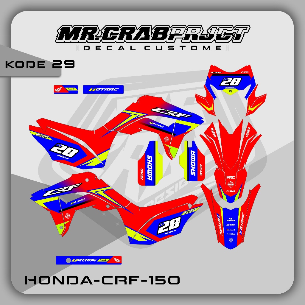 29 DECAL STICKER CRF - DECAL CRF PREMIUM FULL BODY CUSTOM