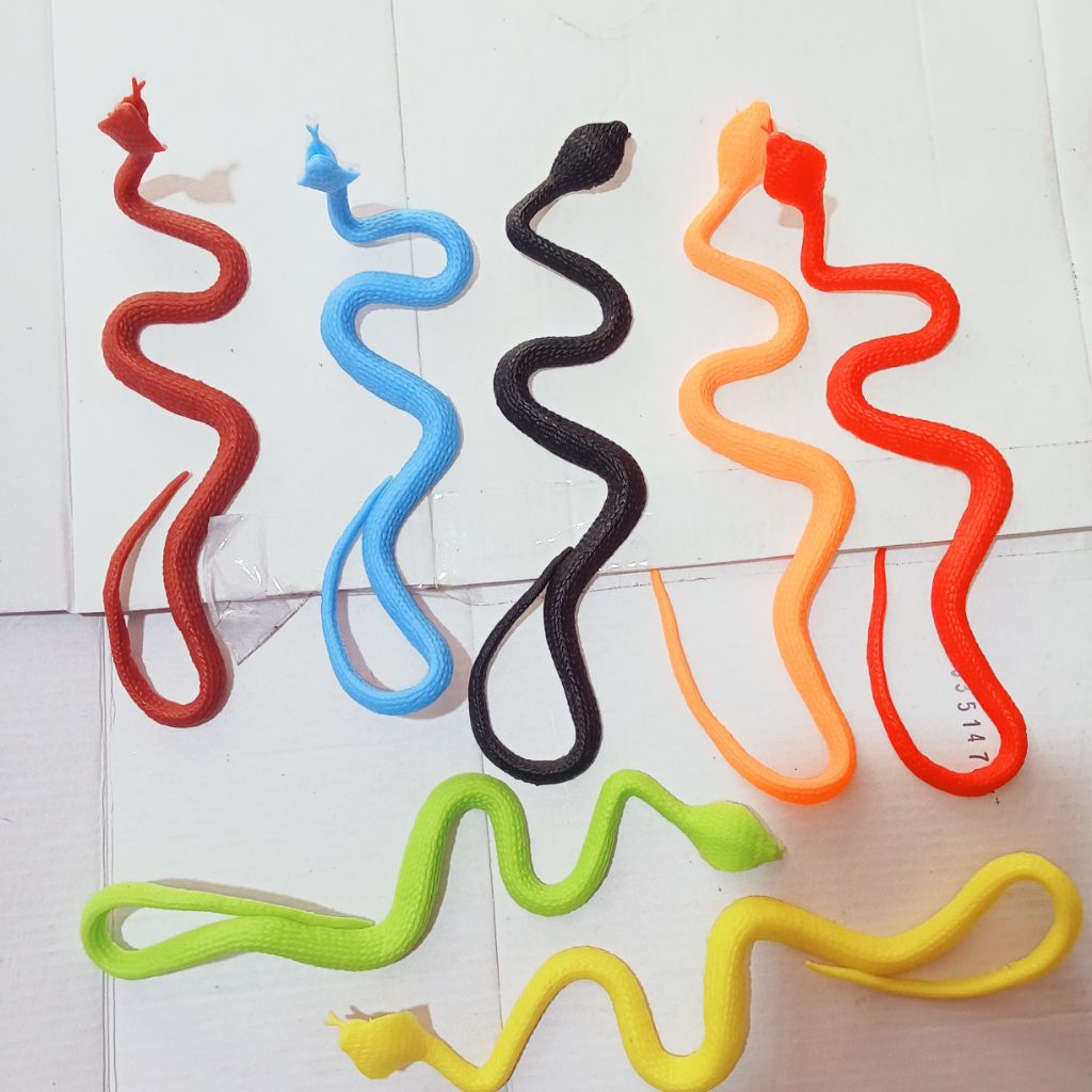 3Pcs Ular-Ularan Karet/Ular Mainan Anak-Anak/Mainan Hewan Reptil/Ular Mainan Edukasi