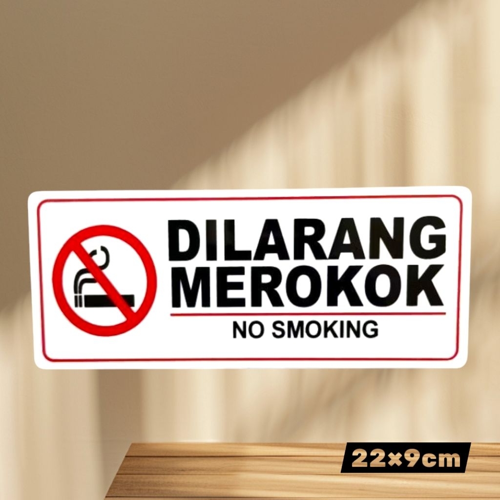 

Sign akrilik tulisan DILARANG MEROKOK / NO SMOKING Bahan full akrilik tebal 2mm
