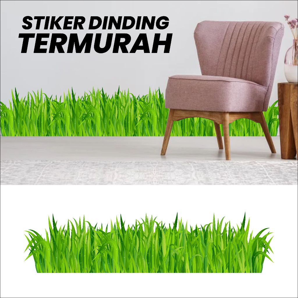 STICKER DINDING MOTIF RUMPUT/BUNGA ESTETIK-STICKER DINDING CUTTING TAHAN PANAS/WATERPROOF