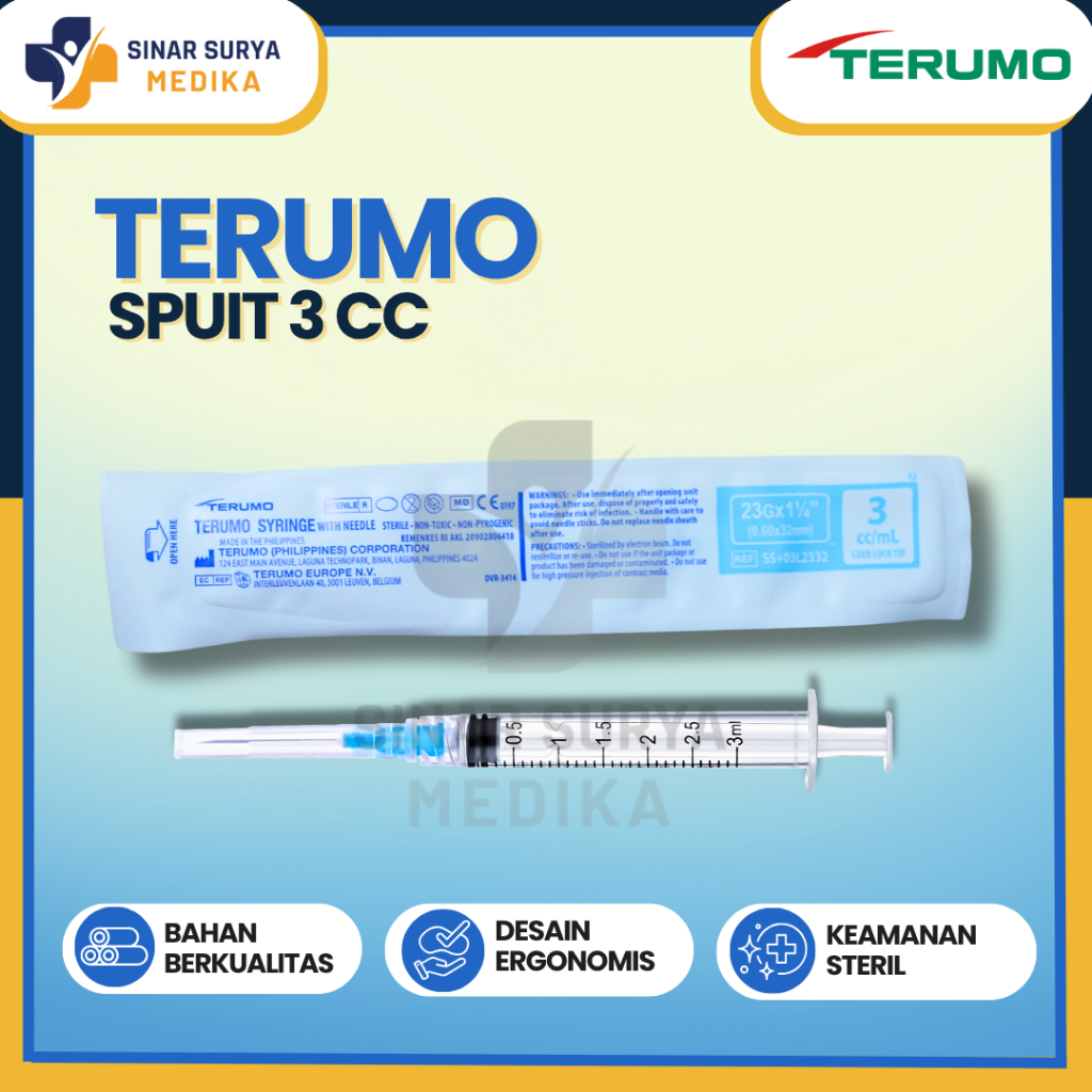 Terumo Spuit 3 cc / Terumo Spuit 3 ml / Disposable Syringe Terumo " PCS "