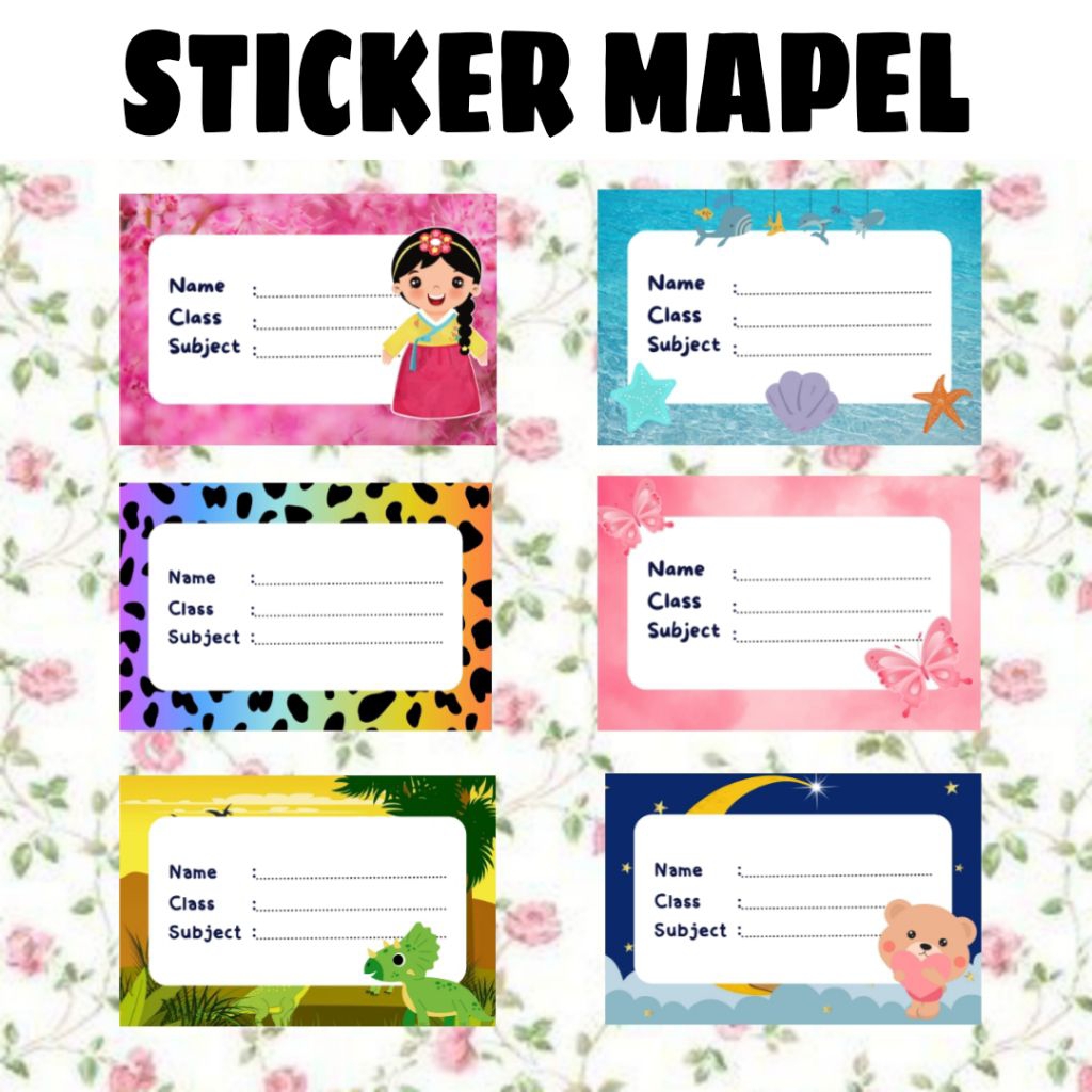 

[40 Pcs] LABEL STICKER MAPEL (MATA PELAJARAN) NAMA BUKU TULIS SEKOLAH