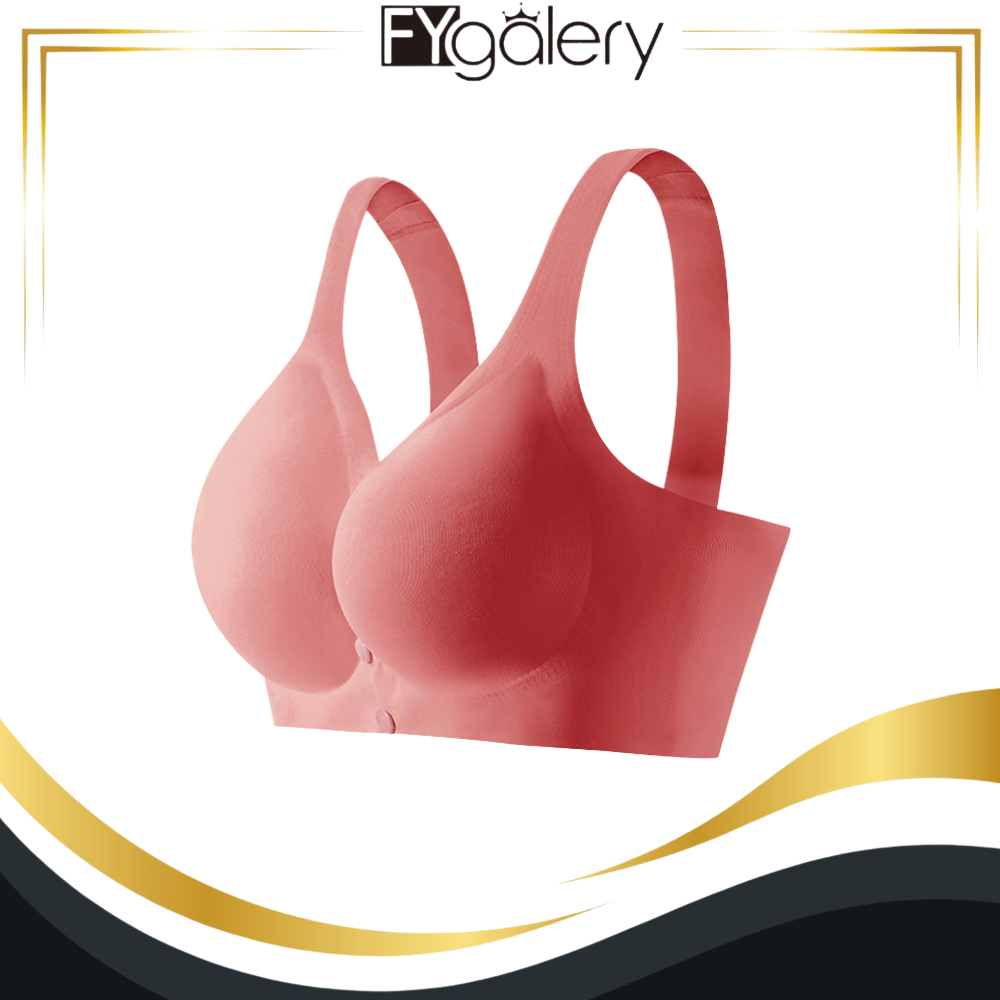 FYgalery BRA522 Bra Sport Tanpa Kawat Kancing Depan Bahan Lembut BH Kehamilan Menyusui Sportbra Olah