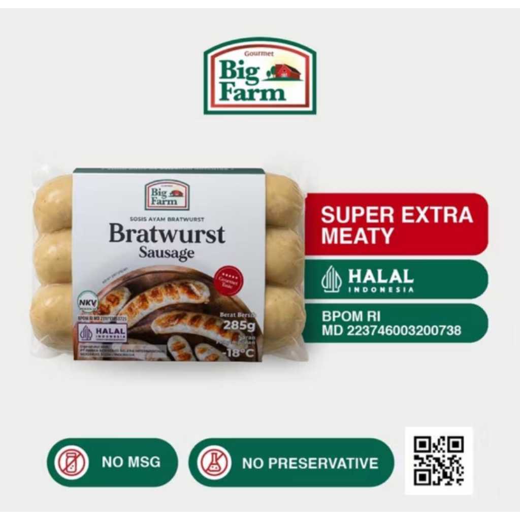 

Big Farm Sosis Ayam Bratwurst 285g - F0487