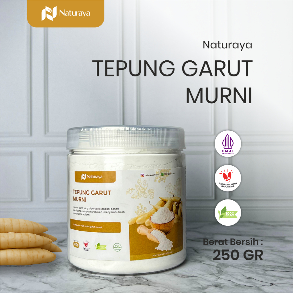 

NATURAYA TEPUNG GARUT MURNI TANPA CAMPURAN| HERBAL | SUPERFOOD 250 GR ASLI 100% ORIGINAL