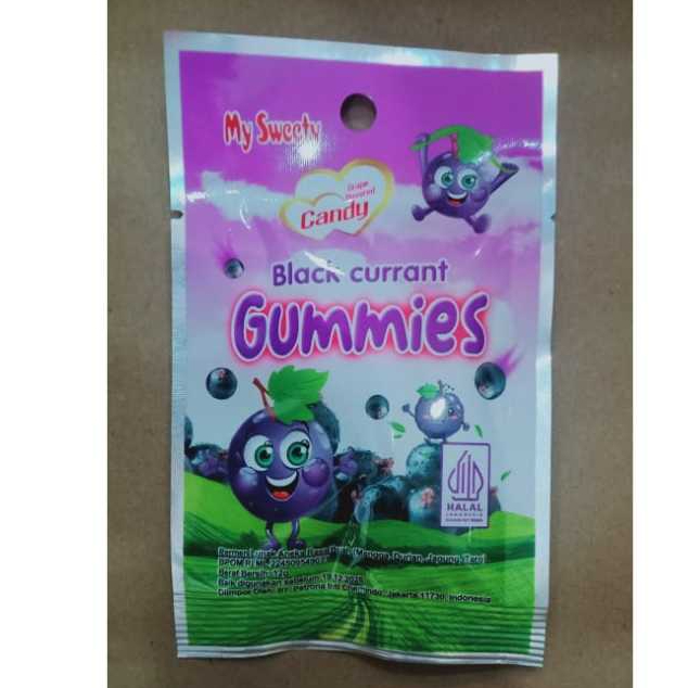 

[HALAL] My Sweety Blackcurrant Gummies Candy 12gr Permen Jelly Rasa Buah Anggur