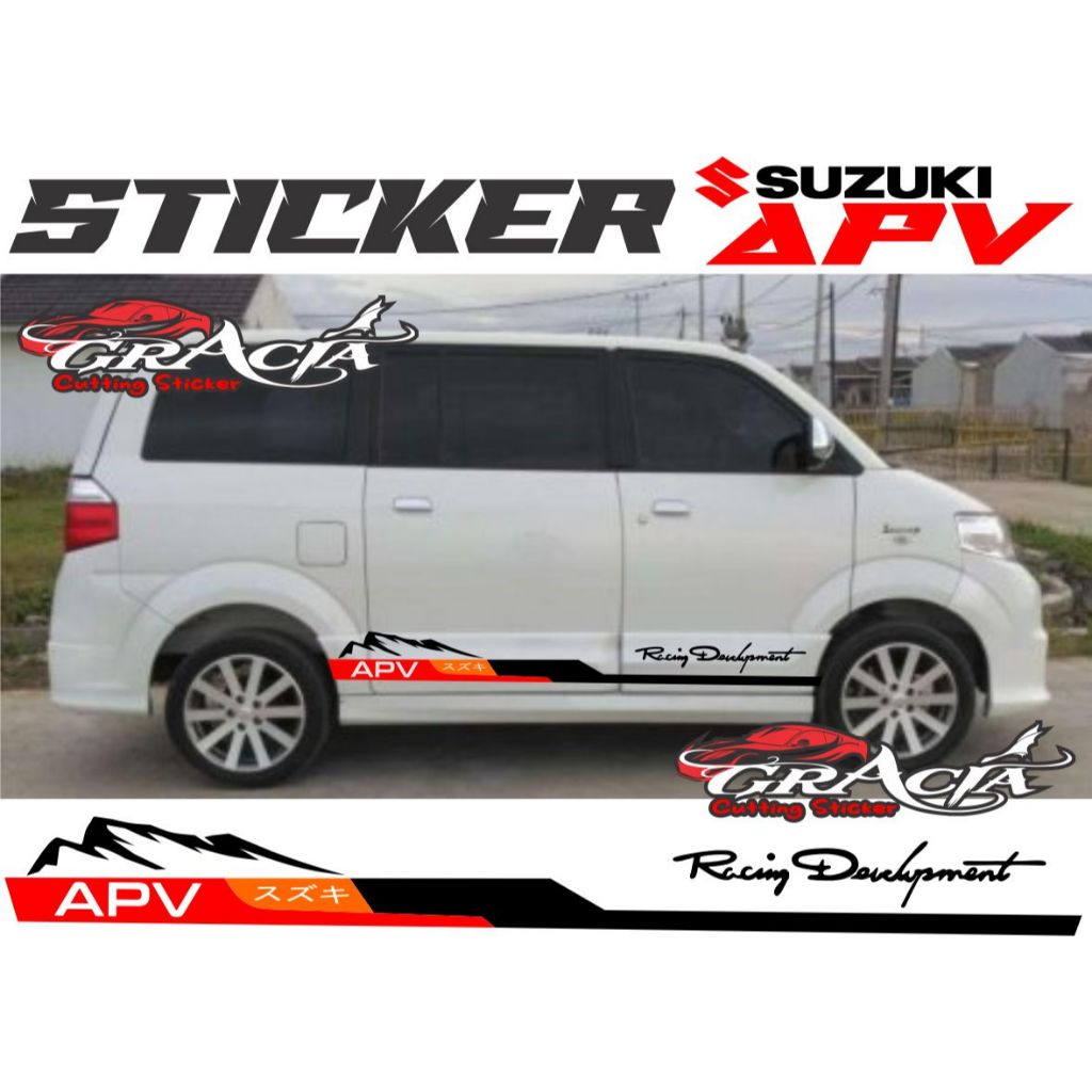 STICKER STIKER MOBIL APV RACING DEVELOPMENT STICKER BODY SAMPING SUZUKI APV
