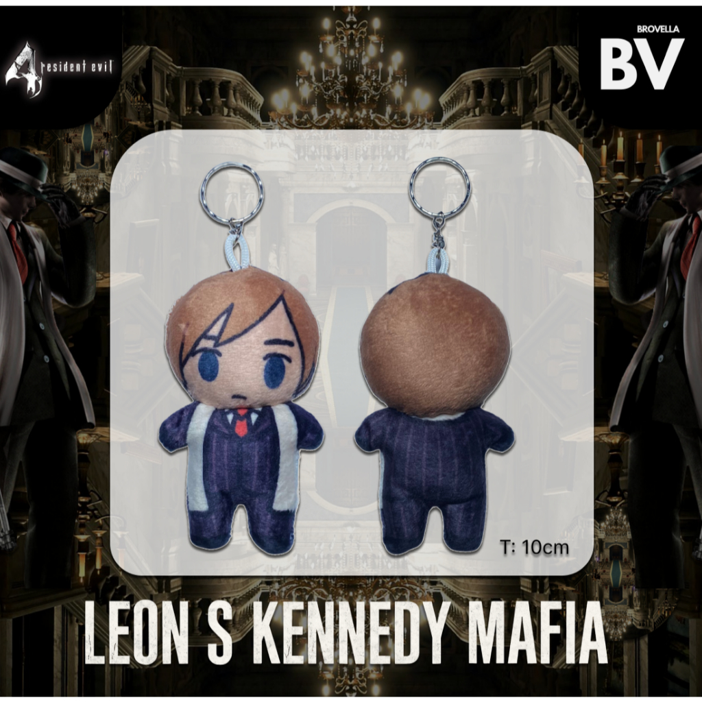 Leon S Kennedy Mafia Plush Keychain 10cm - Resident Evil 4