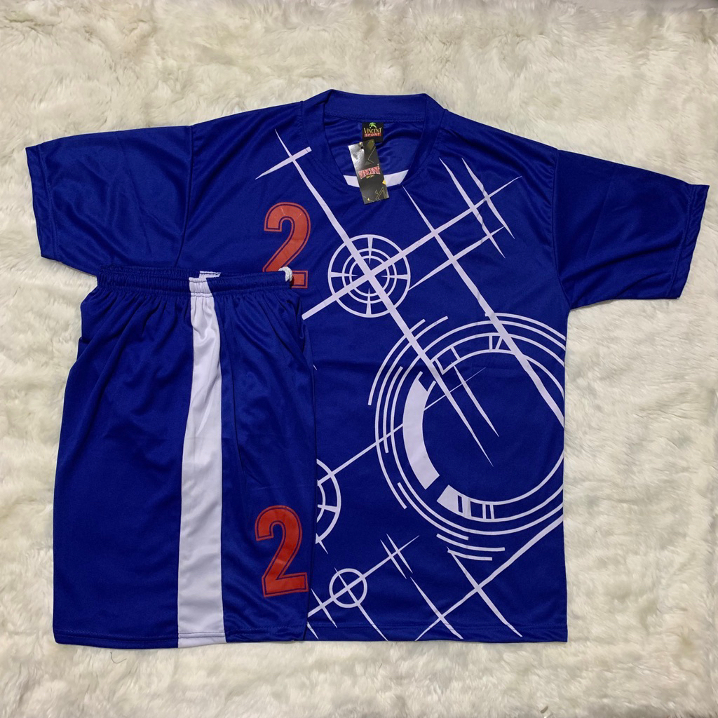 Kaos Team Bola isi 18stel Size L Biru-Putih