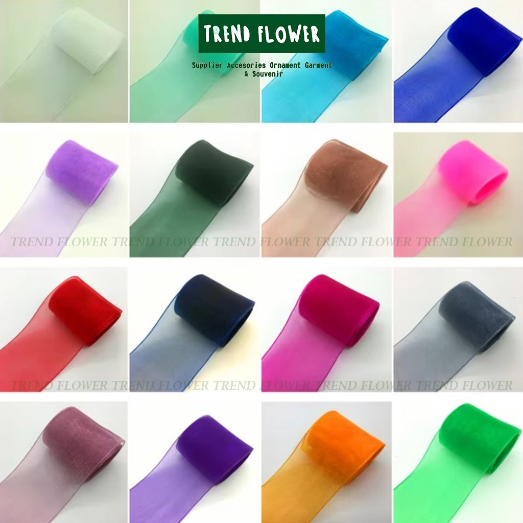 

[PER-SLOP] Pita Organdi Polos 2 inch Aksesoris Kado Tali Hampers