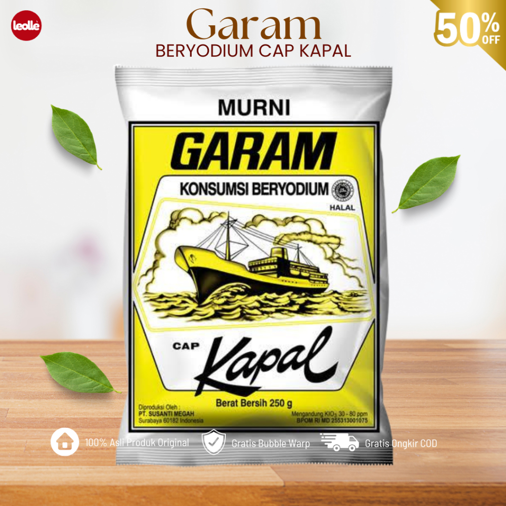 

Garam Dapur Halus 250 Gram Cap Kapal Original