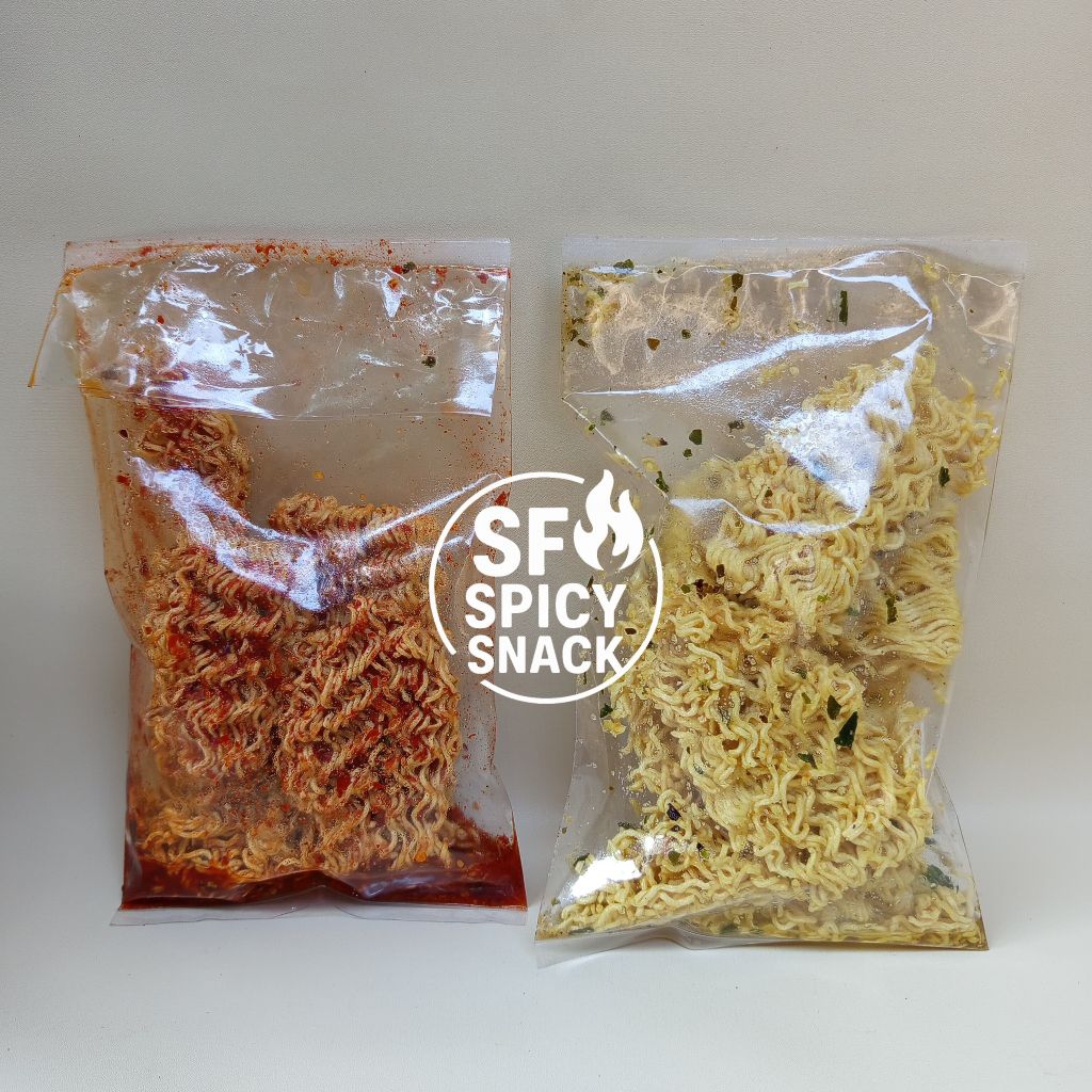 

SF mie kremes kering bumbu daun jeruk rasa original dan pedas ukuran 250g, 500g, 1kg