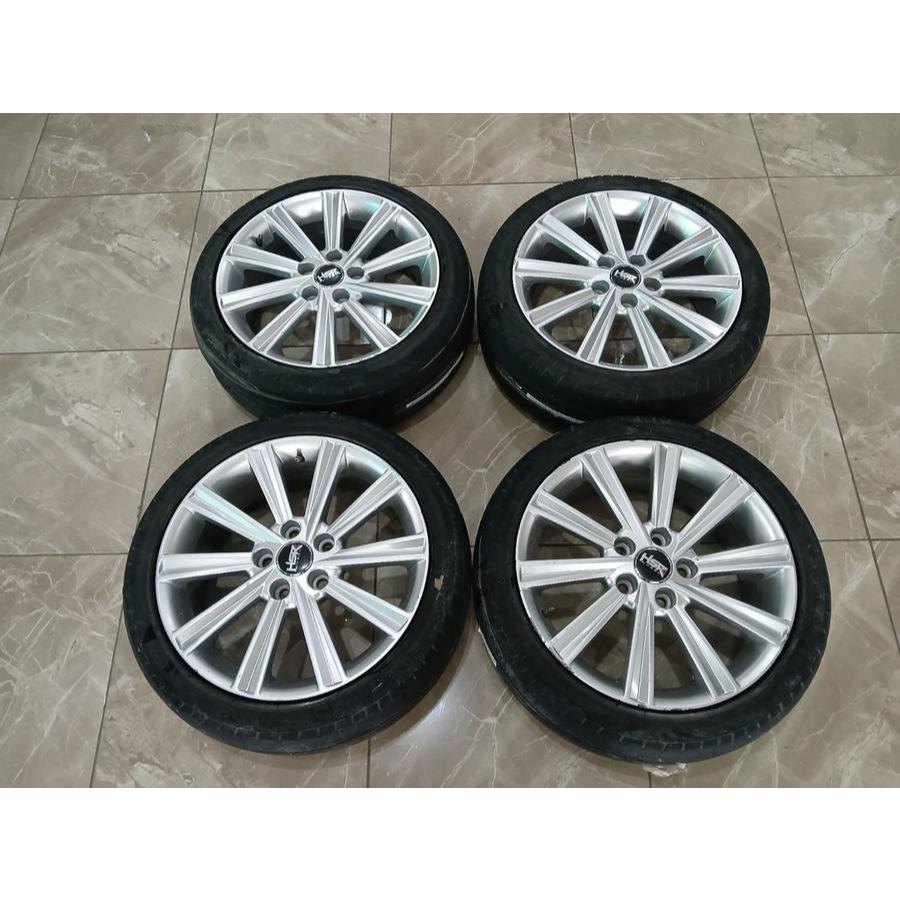 Velg mobil bekas hsr onsen ring 17 lubang 5x114 + ban bonus aja 215 45