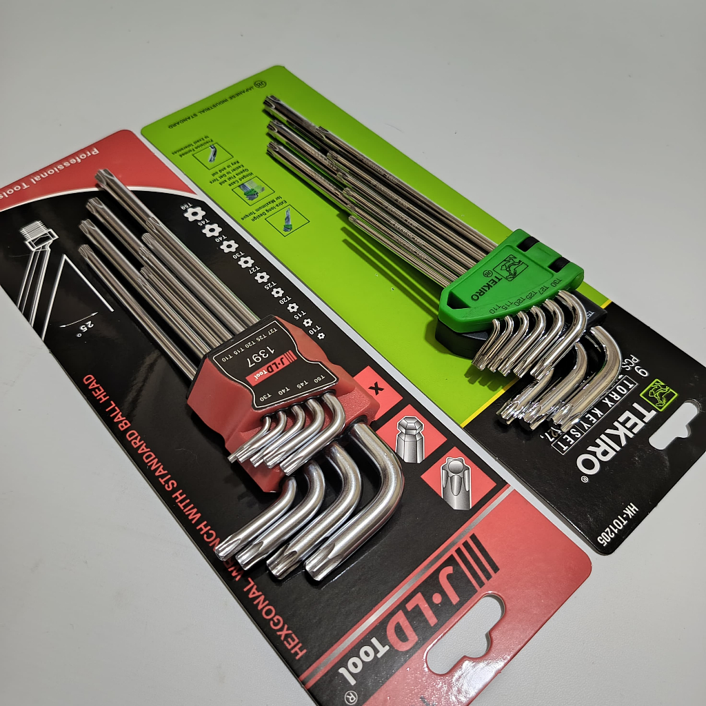 Kunci L Bintang Tekiro Set 9 Pcs T10-T50 Kunci L Bunga CR-V + Kunci Bintang Set Lengkap 9 Pcs JLD Lu