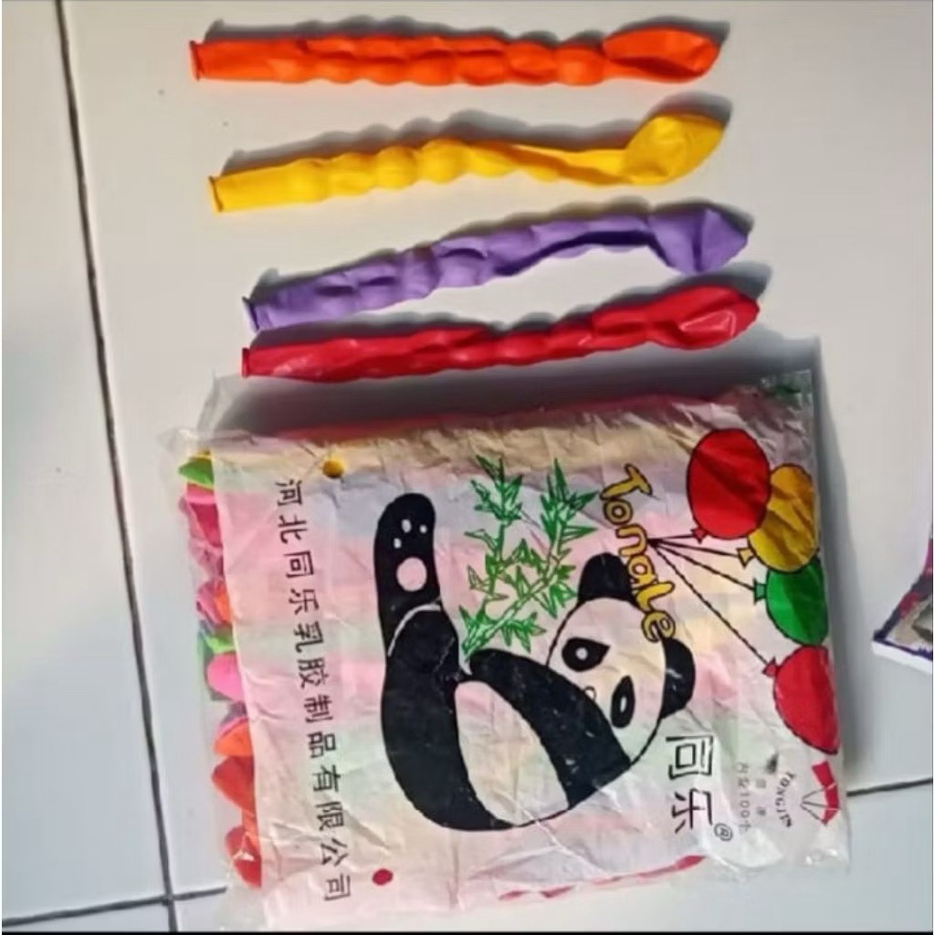 balon kacang panjang warna warni 1 pack isi 100 besar