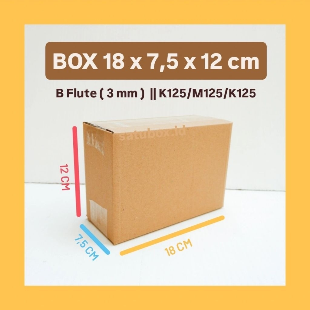 

kardus karton box polos uk. 18 x 7,5 x 12 cm, single wall tebal 3mm