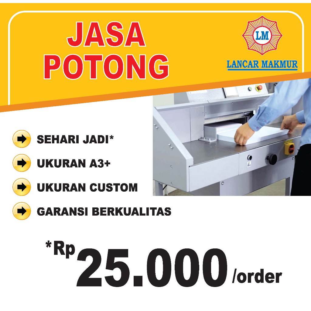 

Jasa Potong Kertas | 10 - 1000++ pcs | Hasil Rapi | Jasa Cutting / Trimming | Harga Murah | Cepat & Presisi