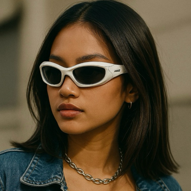 Kacamata/glasses stylish Y2K/classy/old white