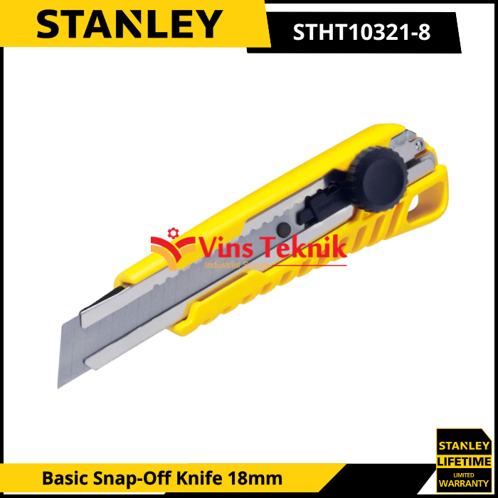

STANLEY STHT10321-8 Pisau Cutter Basic Snap-Off Knife 18mm