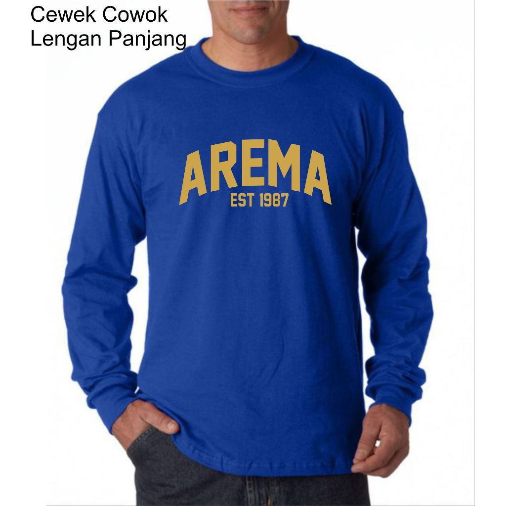 kaos arema lengan panjang warna biru
