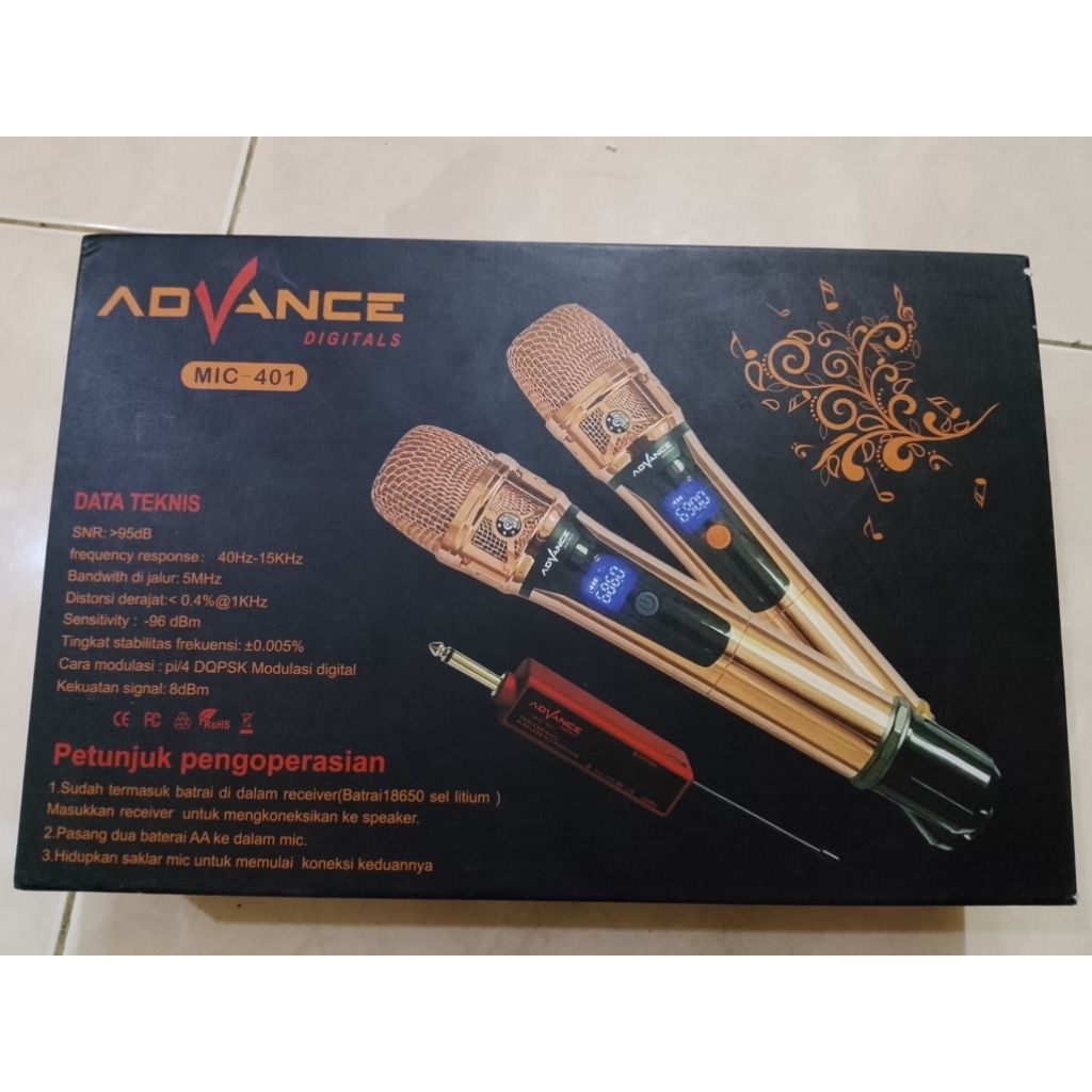MICROPHONE WIRELESS ADVANCE MIC-401 (DOUBLE MIC)