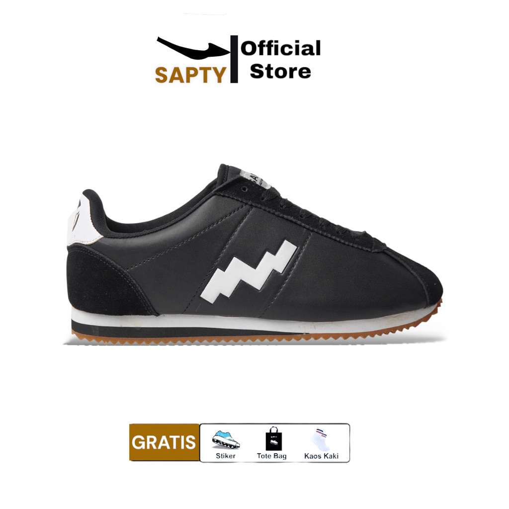 Sapty Birt of light Black White Original Sneakers Casual  Bahan Sintetis kombinasi Suede Sepatu Pria