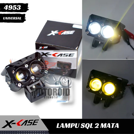 Lampu tembak  SQL 2 mata  putih kuning 2 warna Universal Foglamp Laser LED D3 SEQL