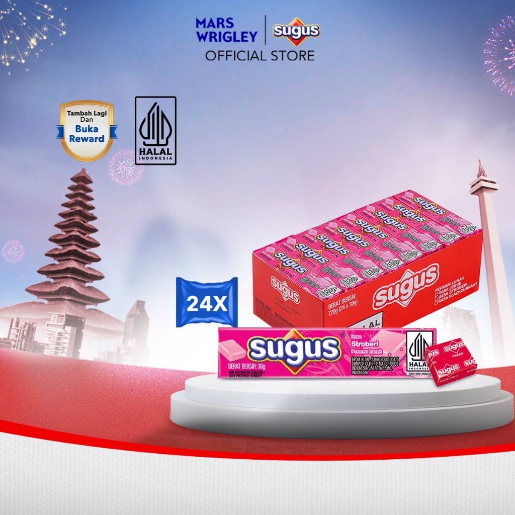 

SUGUS Stick Strawberry 30g X24