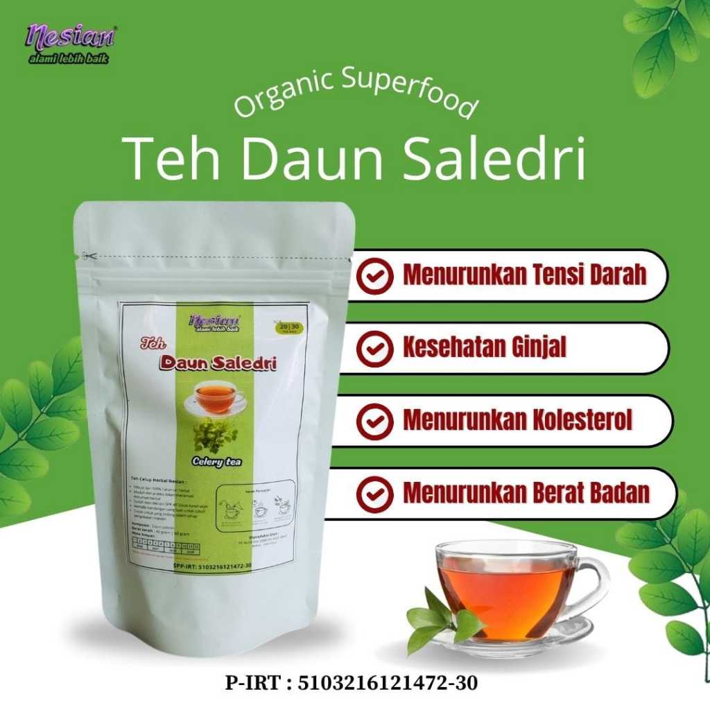 

NESIAN TEH DAUN SALEDRI | TEH HERBAL | APIUM GRAVIOLENS TEA | 20 KANTONG TEH