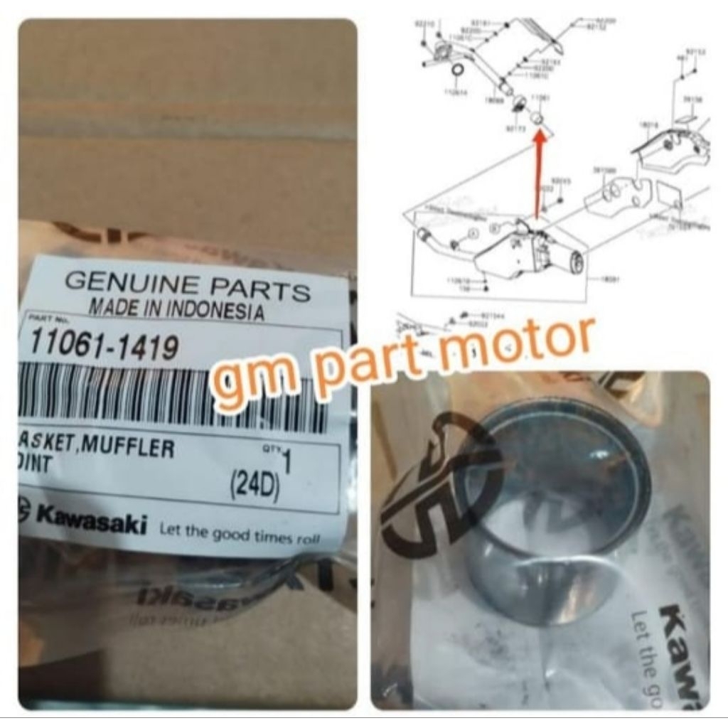 paking sambungan knalpot Tengah KLX140 KLX 140 KLX S L G BF Dtracker 150 original