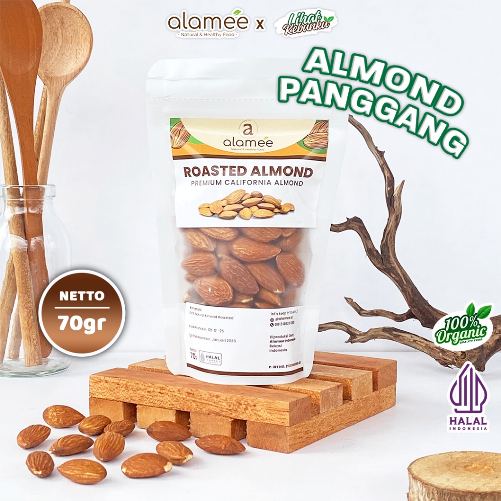 

ALAMEE Roasted Almond Premium Organic Kacang Panggang Kupas Mini Organik 70 gram LIHAT KEBUNKU