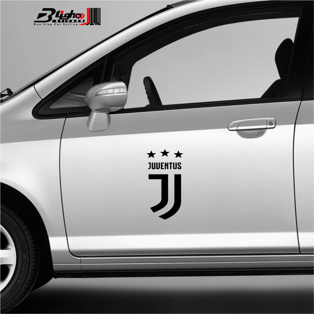 Blighoo - Cutting Sticker Pintu Mobil Juventus Bintang Klub Sepak Bola Serie A Liga Italia Stiker Mo