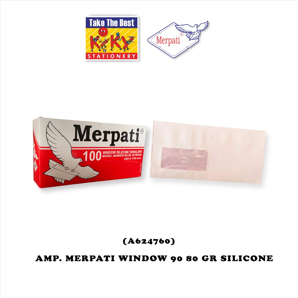 

Amplop Merpati No. 90 - 80 GRAM Silicone Window (Perekat) - 100 Amplop