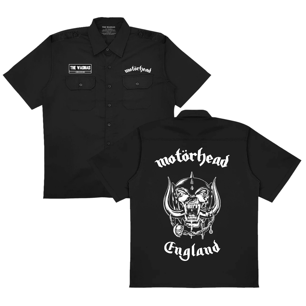 The Wasnas Workshirt Hitam Motorhead England Pdh bahan american drill