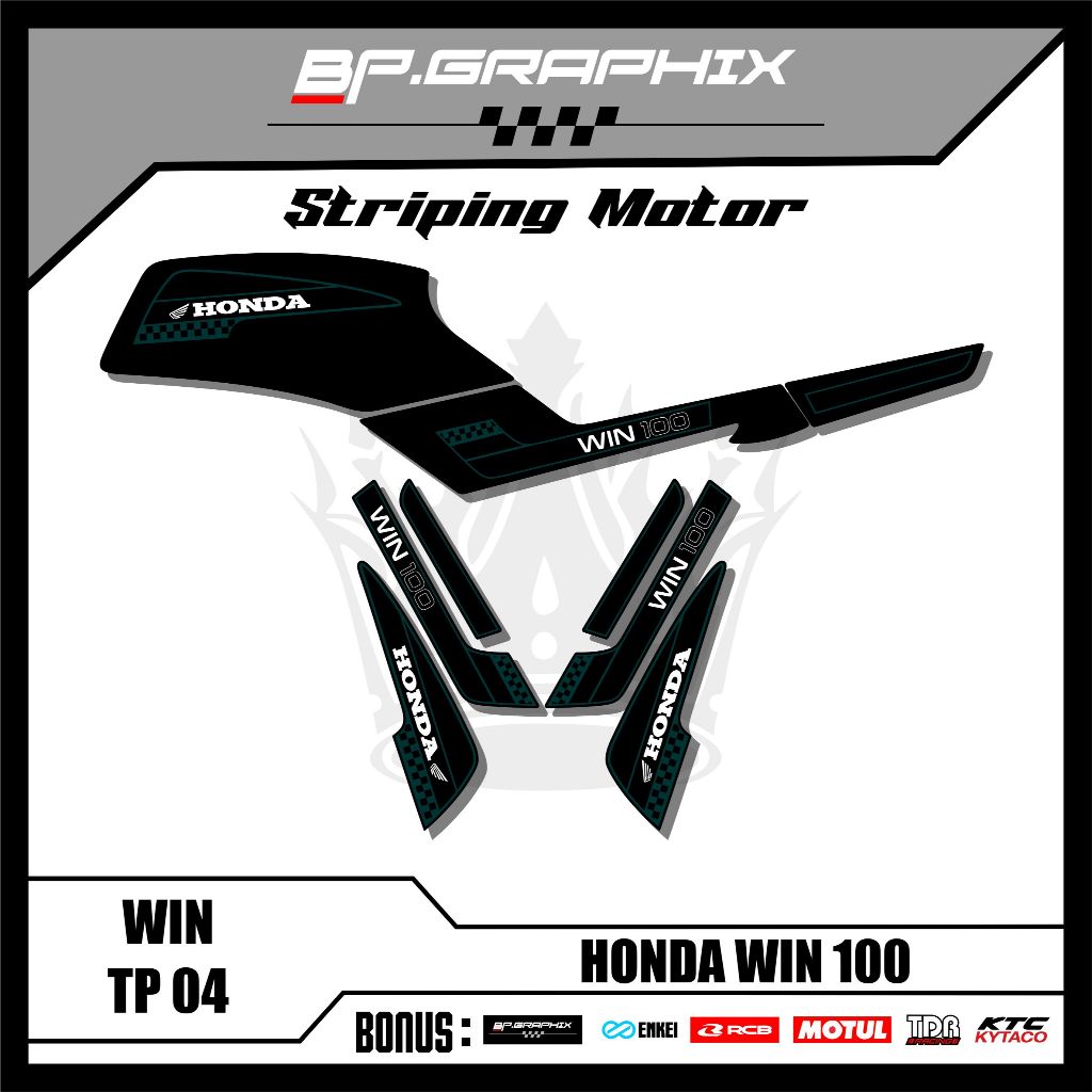 Striping Motor WIN 100  MOTIF SIMPEL Terlaris ( TP 04 )