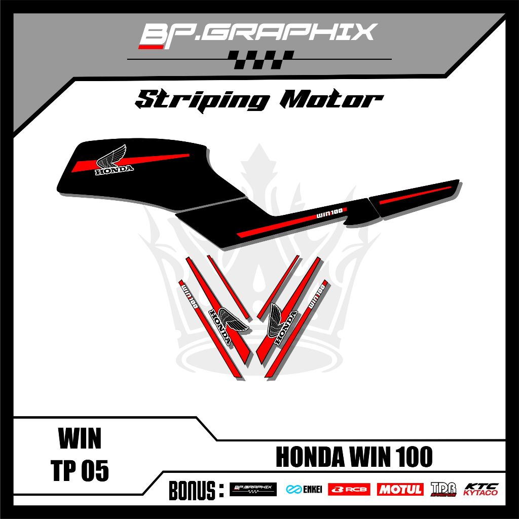 Striping Motor WIN 100  MOTIF SIMPEL Terlaris ( TP 05 )