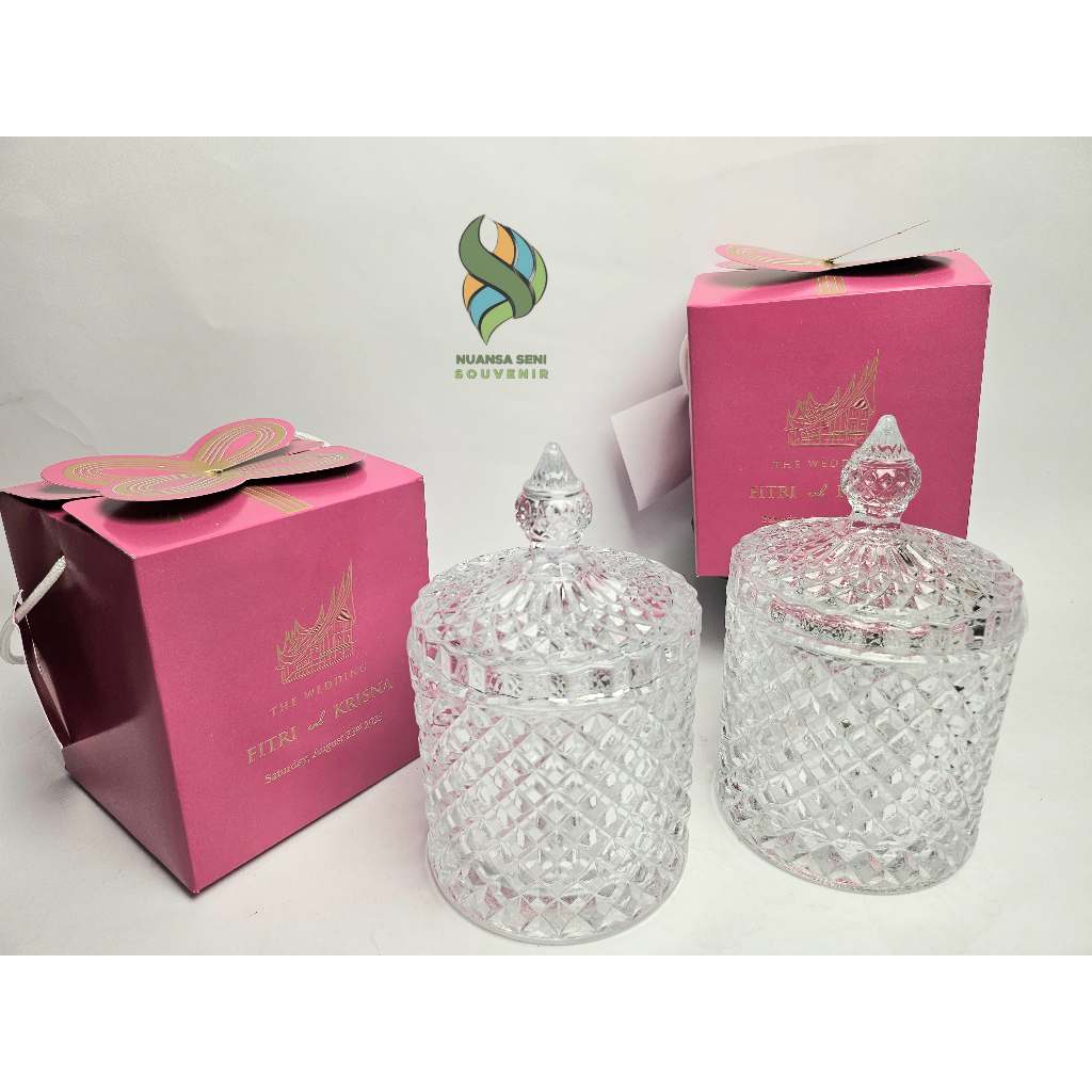 Crystal Jar Candle Jar Candy Jar Wadah Toples Kaca Kristal Permen Hampers Souvenir