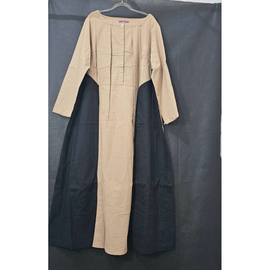 Gamis Wanita Jumbo XXL Coklat Hitam LD 125
