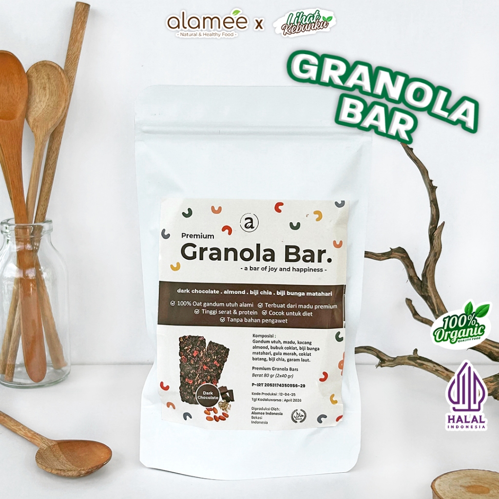 

ALAMEE Snack Diet Granola Bar - Dark Chocolate Cemilan Sehat Healthy Snackbar Camilan 80gr LIHAT KEBUNKU