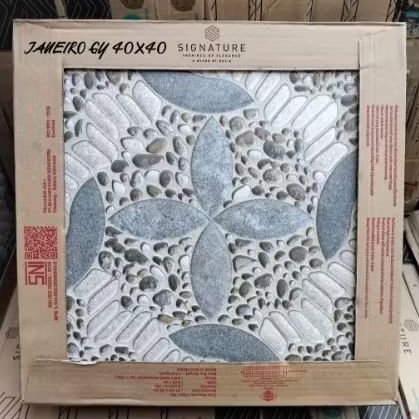 keramik lantai kamar mandi/ teras matte 40x40 JANIERO GREY - m signature