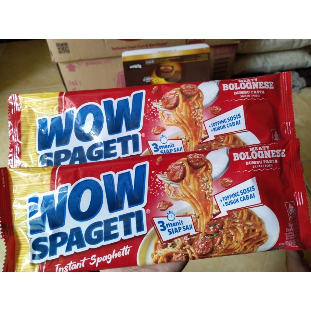 

Wow spageti 84gr rasa Bolognese mie instan cepat saji