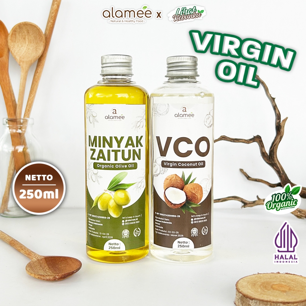 

ALAMEE Virgin Coconut Oil Minyak Zaitun Kelapa Murni Extra VCO Dapat Di minum Di masak Organik 250ml LIHAT KEBUNKU