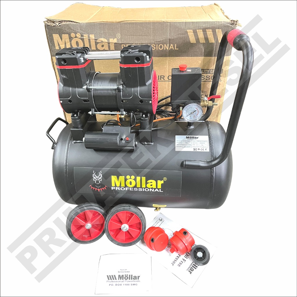 (MOLLAR MLR-AC1535BP-R) Kompresor Angin 35L 1HP MOLLAR BLACK PANTHER Oiles MLR AC1535BPR / Air Compr