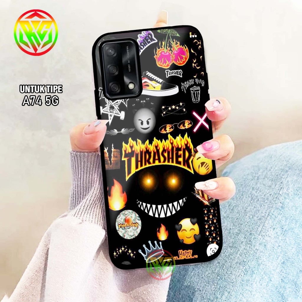 Real Case Oppo A74 5G Motif Terbaru - Case hp kilau - New Case Glossy casing Hp Oppo A74 5G [Motif A