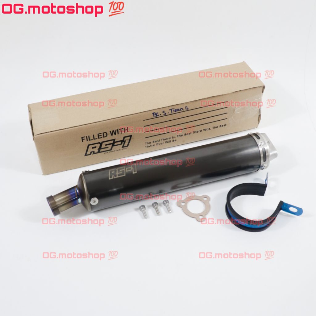 Knalpot Silencer RS1 Black Chrome Titanium Ninja150 Ninja R SS RR Satria RX king NSR