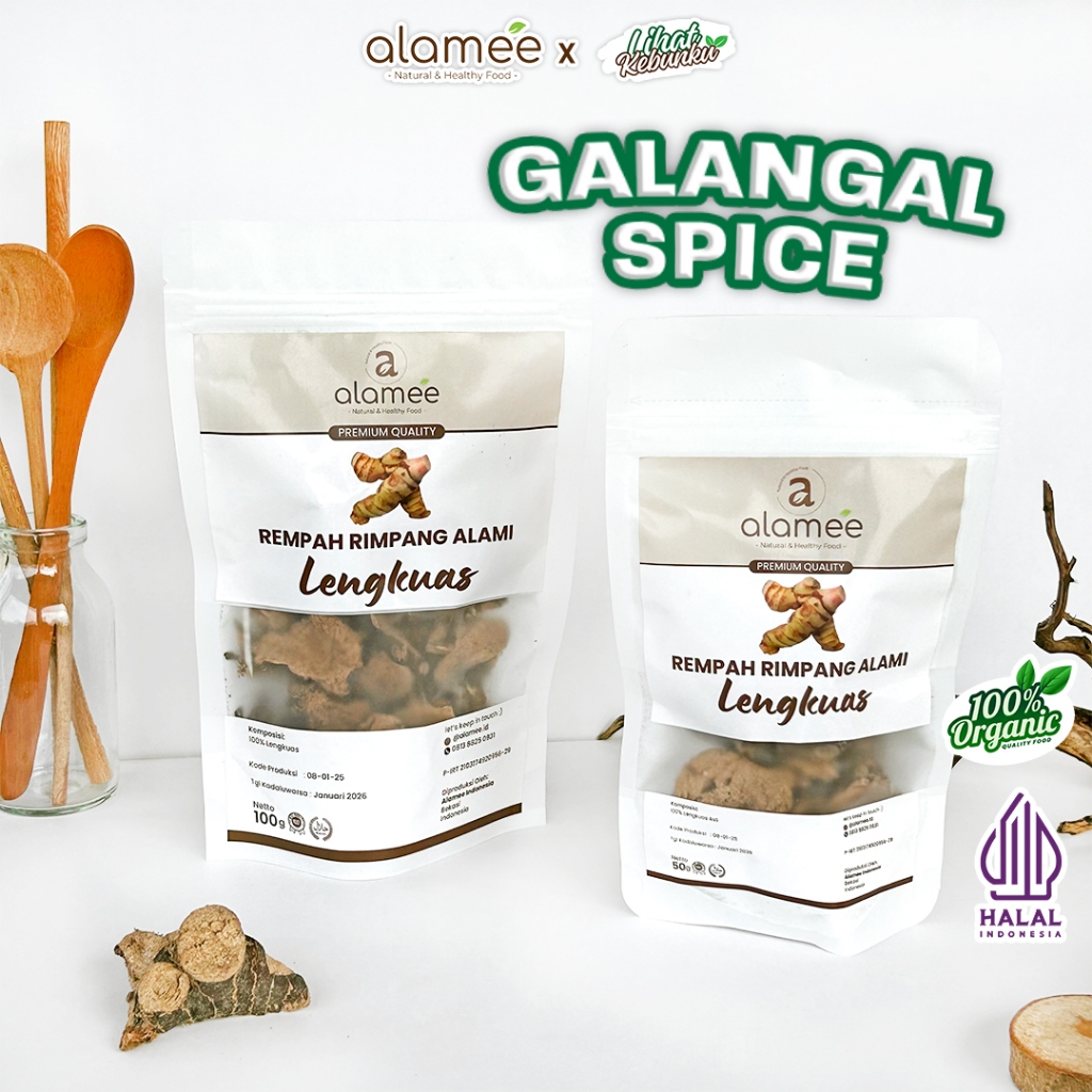 

ALAMEE Lengkuas Kering Dried Galangal Iris Rempah Rimpang Organik Alami LIHAT KEBUNKU