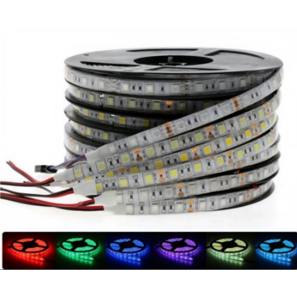 1rol Lampu led strip light 12volt 120 led putih/kuning/biru 5M