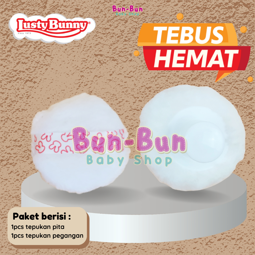 LUSTY BUNNY Powder Sponge Tepukan Bedak Bayi New Born Puff Sponge Powder Gagang Pita Pegangan Spon H